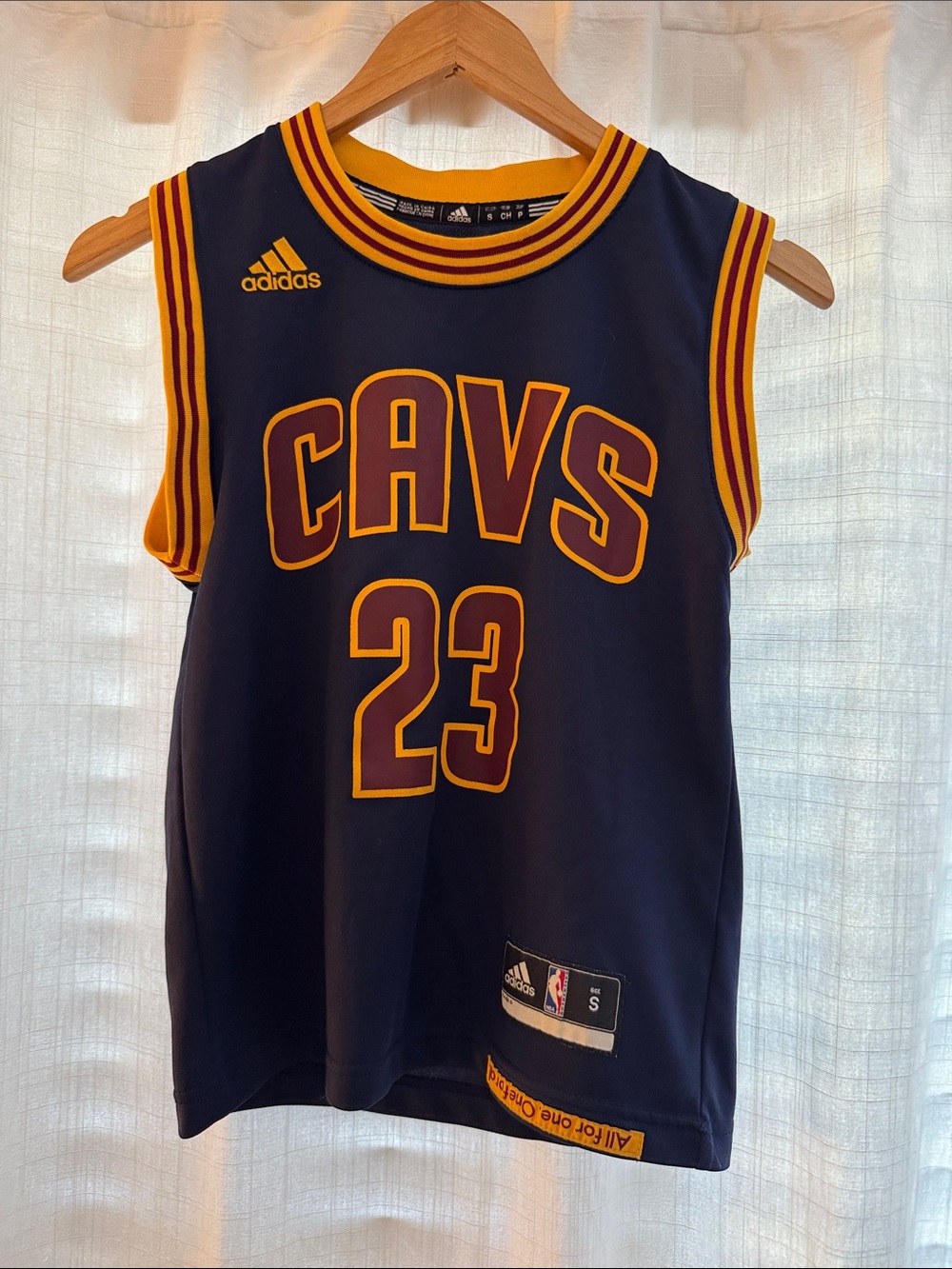 adidas Kids Cleveland Cavaliers Navy & Gold CAVS 23 Basketball Jersey